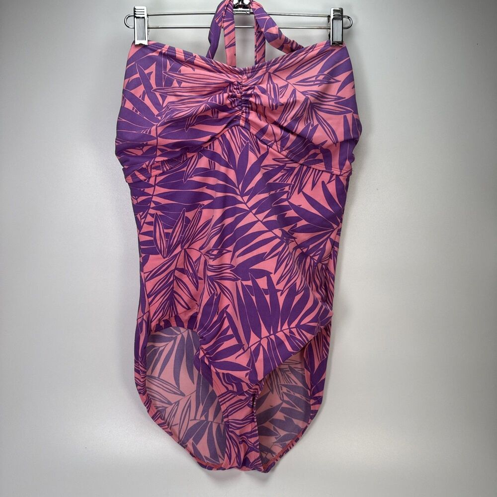 Jaclyn Smith Women's One Piece Halter Style Swim Suit Size 12